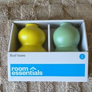 Room Essentials Yellow and Mint Bud Vase Set